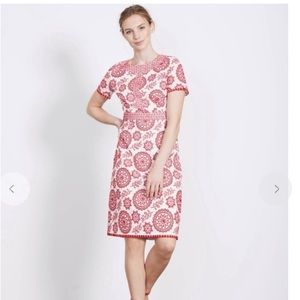 Boden Mila Broderie Embroidered Dress Red White Size 8